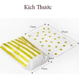 Túi đựng bánh, kẹo có đế họa tiết có đáy thiết kế dây buộc