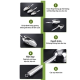 Muôi xúc đá, xẻng xúc đá inox không gỉ nhiều kích thước - HVL TEA