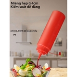 Chai bóp nước sốt thực phẩm, chai gia vị cà chua sốt, 3 màu trắng, đỏ vàng - HVL TEA