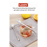Ống hút kiêm thìa lọc dùng trong uống cà phê, trà sữa, các loại thức uống, chất liệu inox 304 cao cấp - HVL TEA