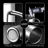 Cốc inox cách nhiệt, có quai, có nắp, cứng bền, cách nhiệt, ca inox 304 cao cấp - HVL TEA