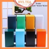 Hộp thiếc đựng trà hình hộp vuông, nhiều màu - HVL TEA