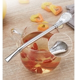 Ống hút kiêm thìa lọc dùng trong uống cà phê, trà sữa, các loại thức uống, chất liệu inox 304 cao cấp - HVL TEA