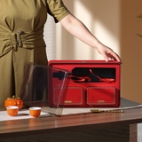 Bộ Hộp Trà Thiếc Rượu Vang Đỏ Kèm Túi Quà Sang Trọng