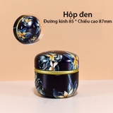 Hộp thiếc đựng trà, quà bánh kẹo, hình cầu, phong cách nhật bản họa tiết đa sắc - HVL TEA