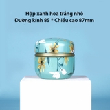 Hộp thiếc đựng trà, quà bánh kẹo, hình cầu, phong cách nhật bản họa tiết đa sắc - HVL TEA