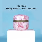 Hộp thiếc đựng trà, quà bánh kẹo, hình cầu, phong cách nhật bản họa tiết đa sắc - HVL TEA