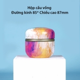 Hộp thiếc đựng trà, quà bánh kẹo, hình cầu, phong cách nhật bản họa tiết đa sắc - HVL TEA