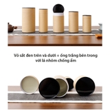 Hộp đựng trà, các loại hạt, đồ khô bằng giấy kraft nắp đen - HVL TEA