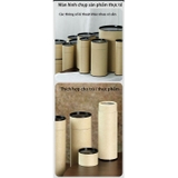 Hộp đựng trà, các loại hạt, đồ khô bằng giấy kraft nắp đen - HVL TEA