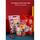 Túi zipper mèo may mắn, đựng bánh kẹo tết - KING OF OPP