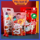 Túi zipper mèo may mắn, đựng bánh kẹo tết - KING OF OPP