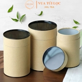 Hộp đựng trà, các loại hạt, đồ khô bằng giấy kraft nắp đen - HVL TEA