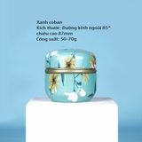 Hộp thiếc đựng trà, quà bánh kẹo, hình cầu, phong cách nhật bản họa tiết đa sắc - HVL TEA