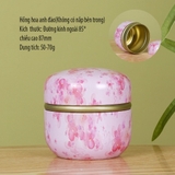 Hộp thiếc đựng trà, quà bánh kẹo, hình cầu, phong cách nhật bản họa tiết đa sắc - HVL TEA