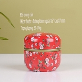 Hộp thiếc đựng trà, quà bánh kẹo, hình cầu, phong cách nhật bản họa tiết đa sắc - HVL TEA
