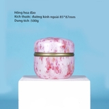 Hộp thiếc đựng trà, quà bánh kẹo, hình cầu, phong cách nhật bản họa tiết đa sắc - HVL TEA