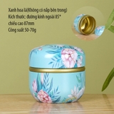 Hộp thiếc đựng trà, quà bánh kẹo, hình cầu, phong cách nhật bản họa tiết đa sắc - HVL TEA