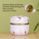 Hộp thiếc đựng trà, quà bánh kẹo, hình cầu, phong cách nhật bản họa tiết đa sắc - HVL TEA