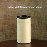 Hộp đựng trà, các loại hạt, đồ khô bằng giấy kraft nắp đen - HVL TEA