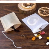 Combo 100 Túi lọc trà giấy màu gỗ, có dây rút, nhiều kích thước - HVL