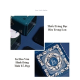 Hộp đựng trà thiếc vuông hoạ tiết 70x88mm - HVL TEA