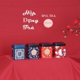 Hộp đựng trà thiếc vuông hoạ tiết 70x88mm - HVL TEA