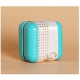 Hộp thiếc đựng trà cạnh tròn hoạ tiết hoa - HVL TEA