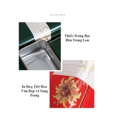Hộp thiếc đựng trà cạnh tròn hoạ tiết hoa - HVL TEA