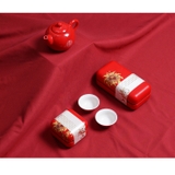 Hộp thiếc đựng trà cạnh tròn hoạ tiết hoa - HVL TEA