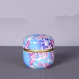 Hộp thiếc đựng trà, quà bánh kẹo, hình cầu, phong cách nhật bản họa tiết đa sắc - HVL TEA