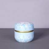 Hộp thiếc đựng trà, quà bánh kẹo, hình cầu, phong cách nhật bản họa tiết đa sắc - HVL TEA