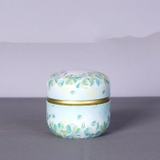 Hộp thiếc đựng trà, quà bánh kẹo, hình cầu, phong cách nhật bản họa tiết đa sắc - HVL TEA