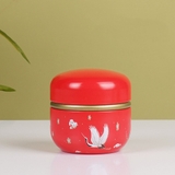 Hộp thiếc đựng trà, quà bánh kẹo, hình cầu, phong cách nhật bản họa tiết đa sắc - HVL TEA