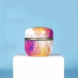 Hộp thiếc đựng trà, quà bánh kẹo, hình cầu, phong cách nhật bản họa tiết đa sắc - HVL TEA