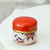 Hộp thiếc đựng trà, quà bánh kẹo, hình cầu, phong cách nhật bản họa tiết đa sắc - HVL TEA