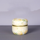 Hộp thiếc đựng trà, quà bánh kẹo, hình cầu, phong cách nhật bản họa tiết đa sắc - HVL TEA