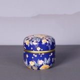 Hộp thiếc đựng trà, quà bánh kẹo, hình cầu, phong cách nhật bản họa tiết đa sắc - HVL TEA