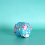 Hộp thiếc đựng trà, quà bánh kẹo, hình cầu, phong cách nhật bản họa tiết đa sắc - HVL TEA