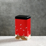 Hộp thiếc đựng trà hình chữ nhật hoạ tiết - HVL TEA