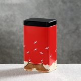 Hộp thiếc đựng trà hình chữ nhật hoạ tiết - HVL TEA