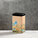 Hộp thiếc đựng trà hình chữ nhật hoạ tiết - HVL TEA