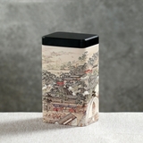 Hộp thiếc đựng trà hình chữ nhật hoạ tiết - HVL TEA