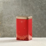 Hộp thiếc đựng trà hình chữ nhật hoạ tiết - HVL TEA