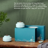 Hộp quà tặng sứ đôi hoạ tiết kèm túi xách - HVL TEA