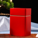 Hộp đựng trà thiếc hình chữ nhật cao viền ngang mẫu mới - HVL TEA