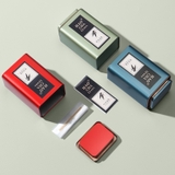 Bộ hộp trà thiếc họa tiết lá trúc kèm túi quà tặng cao cấp - HVL TEA