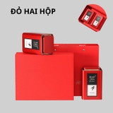 Bộ hộp trà thiếc họa tiết lá trúc kèm túi quà tặng cao cấp - HVL TEA