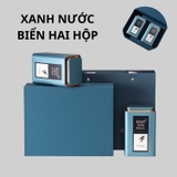Bộ hộp trà thiếc họa tiết lá trúc kèm túi quà tặng cao cấp - HVL TEA