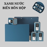 Bộ hộp trà thiếc họa tiết lá trúc kèm túi quà tặng cao cấp - HVL TEA